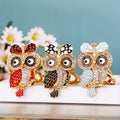 Bow Owl Keychains in Black Red and Blue with Braided and Clasp Free Loops view 2