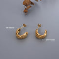 Crossed Twist C-Shape Hoop Earrings In Gold Or Silver Tone view 2