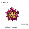 Layered Enamel Flower Metal Brooch in Blue and Purple view 7