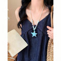 Colorful Beaded Starfish Pendant Long Cord Necklaces view 7