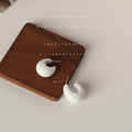 Glossy White Chunky C Shape Resin Hoop Stud Earrings For Women view 6