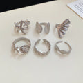 Gold Silver Mixed Open Ring Sets Seashell Crystal Styles view 2