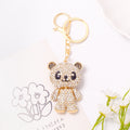 Rhinestone Teddy Bear Keychain Gold Metal Four Vest Styles view 7