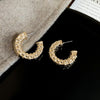 Gold Textured Hoop