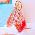 Crushed Shell Conch Keychains in Sky Blue Pink and Assorted Colors view 4