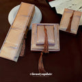 Gold Feather Fabric Jewelry Storage Boxes Four Sizes view 4