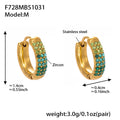 Three Row Crystal Hoop Earrings in Seven Colors and Three Sizes view 12