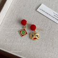 Chinese Fortune Theme Drop Stud Earrings Eleven Styles Mix view 9
