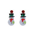 Glitter Look Snowman Acrylic Novelty Stud Earrings view 5