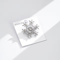 Silver Tone Crystal Snowflake Metal Brooch Pin for Jackets view 5