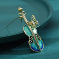 Enamel Cello and Butterfly Brooch for Jackets Scarves and Coats view 3