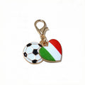 Soccer Ball and Heart Flag Lobster Clasp Charms in Eleven Designs view 11