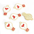 Heart Filament Light Bulb Charms in Six Colors and Two Metal Tones view 10