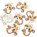 Printed Cat Charms in Gold and Silver Tones, Five Cat Designs view 11