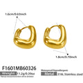Rounded Triangle U Hoop Earrings in Gold and Silver Tone view 7