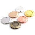 Round Locket Pendant Trays with Engraved Borders in Five Finishes view 5