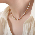 Pearl Bead Choker Necklaces Pink Or Teal Glass Mix view 6