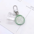 Silver Tone Lemon Slice and Clear Ice Cube Split Ring Keychains view 3