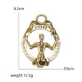 Kneeling Figure Oval Ring Brooch in Antique Gold or Silver view 5