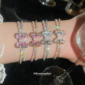 Butterfly Crystal Open Bangles Silver Gold Four Colors view 3