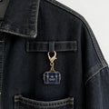 Navy Dad Tool Bag Gold Tone Lobster Clasp Charm and Attached Hardware view 4
