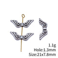 Angel Wing Small Hole Spacer Beads in Two Antique Finishes view 3