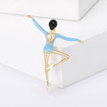 Ballet Dancer Brooch in Pink or Blue Enamel Leotard view 7
