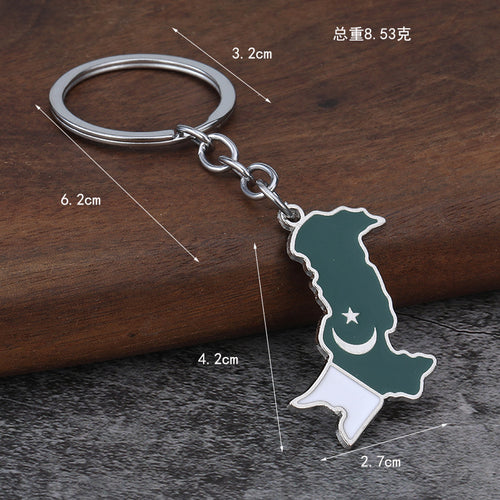 Pakistan Flag Pendant Alloy Keychain Ethnic Style Bag Charm