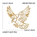 Openwork Flying Eagle Brooch in Gold or Silver Tone Metal view 7