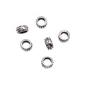 Antique Silver Ridged Ring Spacer Beads With Large Holes view 3