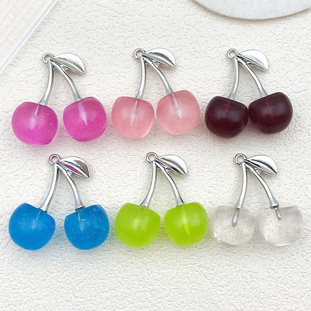 Acrylic Cherry Charm Pendants