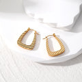 Gold Tone Open Geometric Hoop Earrings in Eight Designs view 7