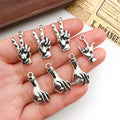 Antique Silver Hand Gesture Metal Charms with 3 Listed Options view 2