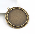 Large 40 mm Round Metal Pendant Trays in Two Antique Finishes view 3