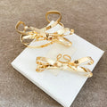 Metal Flower Leaf Bow Ring Bangle Sets Six Styles Pair view 9
