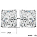 Silver Clear Asscher Square Four-Prong Stud Earrings view 5