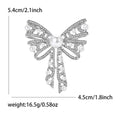 Openwork Bow Pearl Rhinestone Silver Gold Brooch Pin view 6