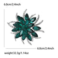 Layered Crystal Flower Brooch With Faceted Crystals And Polished Metal Details view 7