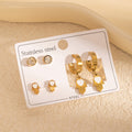 Stainless Steel Hamsa Stud And Hoop Earring Set Collection view 9