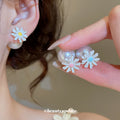 Daisy And Pearl Reversible Stud Earrings Fashion Jewelry view 2