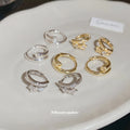Crossed Star Huggie Hoop Earrings Fashion Jewelry Collection view 3