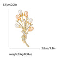 Elegant Pearl Bud Bouquet Brooch in Gold and Silver Tones view 6