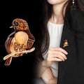 Bird Crystal Enamel Three Designs Metal Brooch Pin view 3
