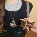 Leopard Print Padded Star and Heart Pendant Necklaces view 1