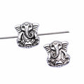 Elephant Head Small-Hole Antique Silver Metal Bead view 3