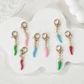 Colorful Enamel Long and Short Chili Pepper Lobster-Clasp Charms view 1