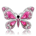 Sparkling Butterfly Crystal Brooch in Pink or Purple view 1