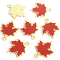 Colorful Maple Leaf Enamel Metal Charms, 18 Colorways view 6