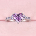 Heart-Shaped Solitaire Pave Ring In Four Stone Colors view 3