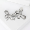 Silver Dual Abalone Butterfly Brooch Iridescent Shell Pin view 4
